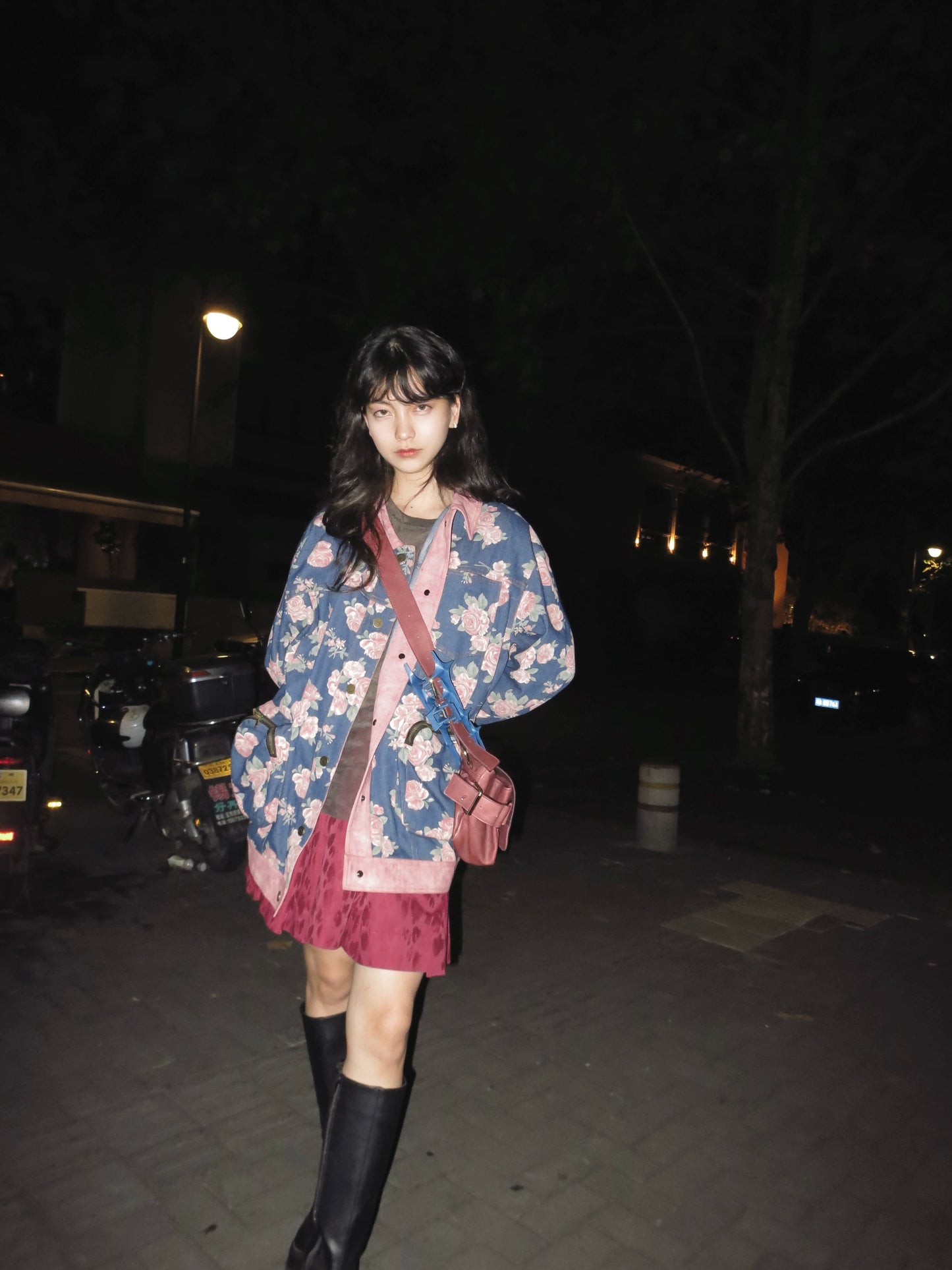 Novakilo秋ヴィンテージオーバーサイズシルエットローズデニムルーズジャケットジャケット