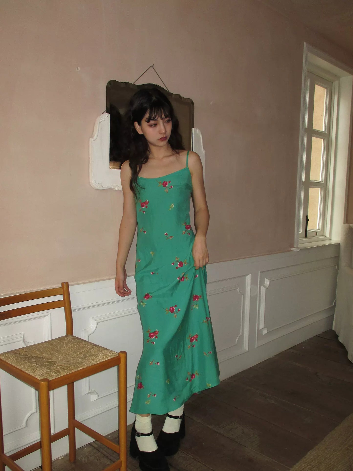 Novakiloサマードレッシングガウンヴィンテージフローラルサスペンダー