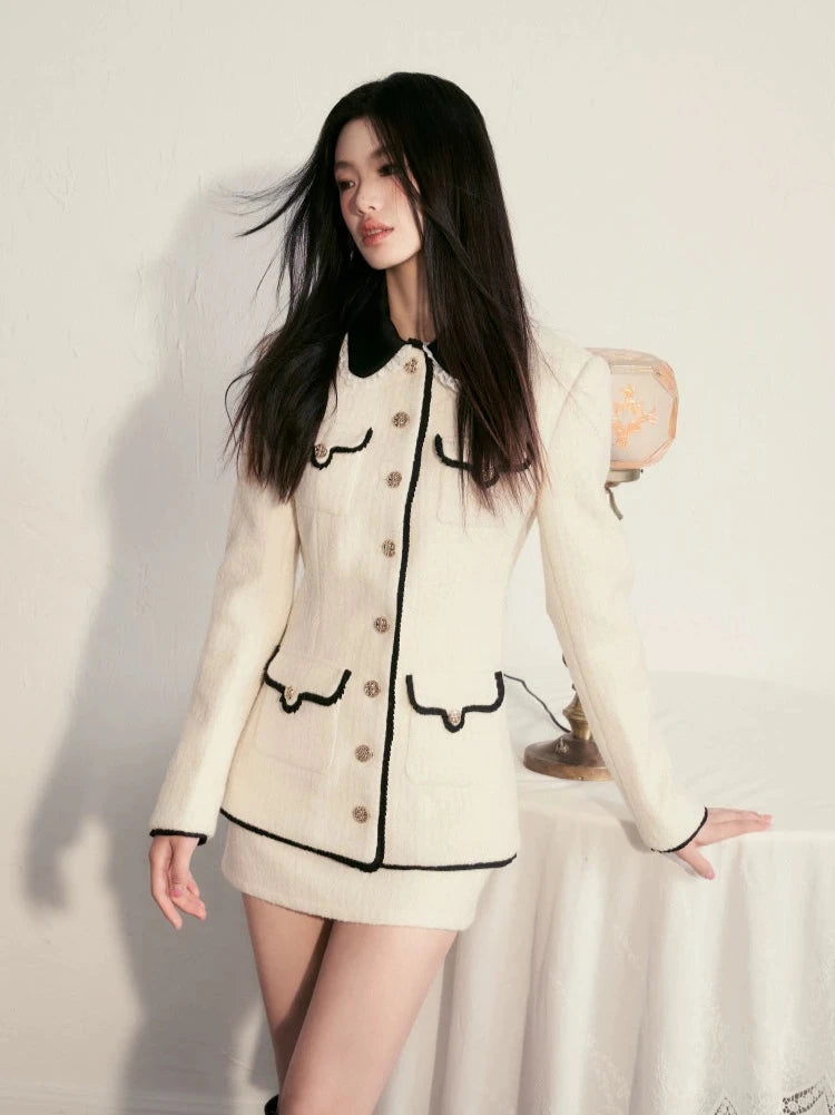 Small fragrance lace collar coat