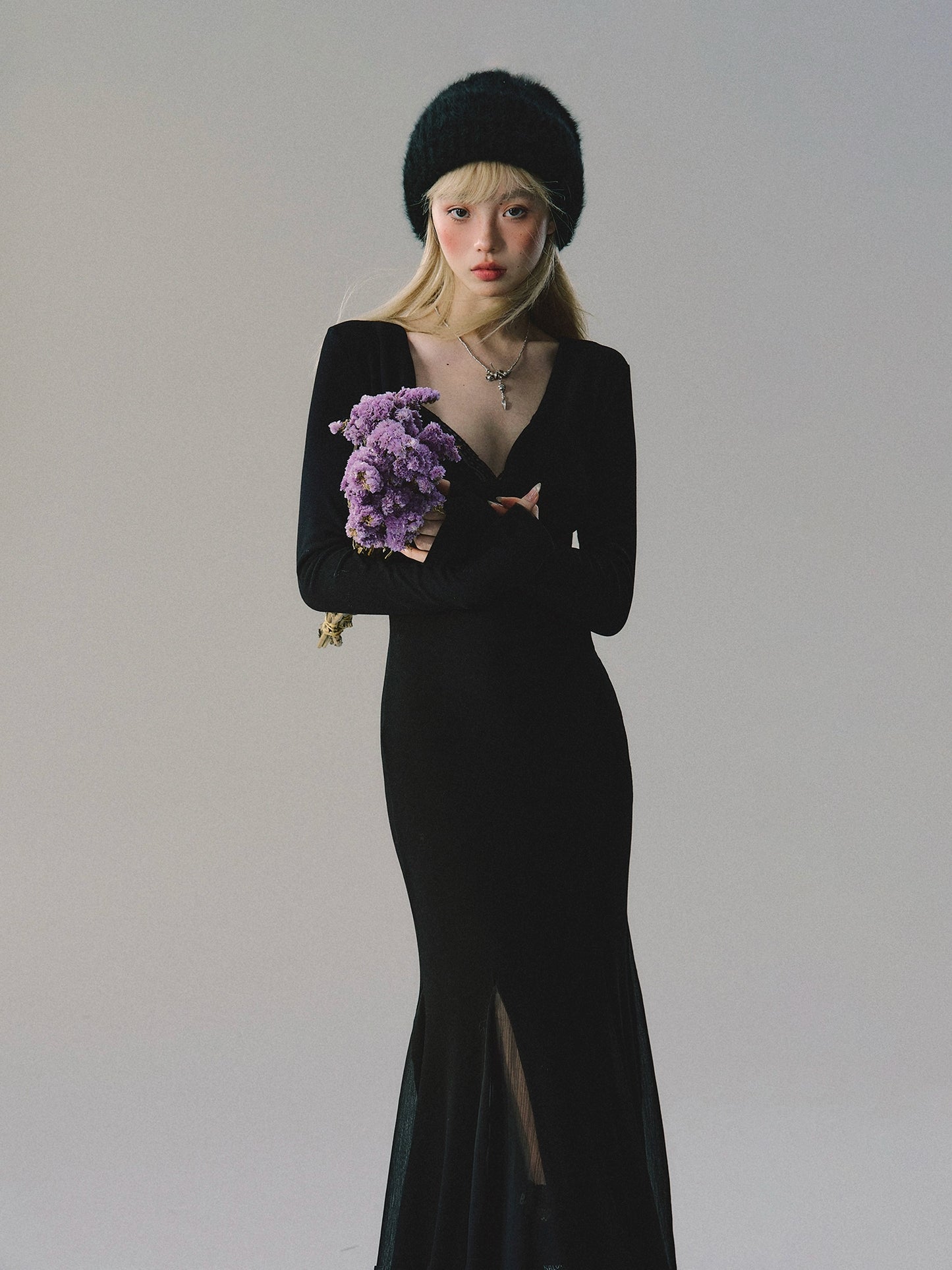 OAKMOO 'Sun and Moon Streamer' ギリシャの女の子は、スイングカラーメッシュスカートパネルパネル分解ドレスで覆われています