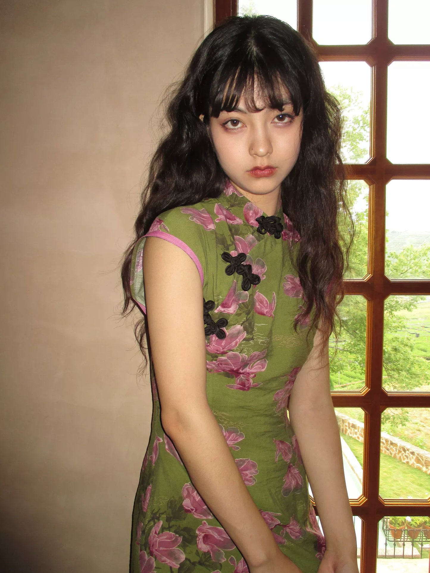 Novakilo 中国の花レトロマイクロスリムチャイナドレス