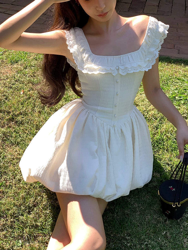 Xiaoliバブルミルクフー、フレンチプリンセスドレス、夏の小さな男、外国スタイル、年齢縮小、ウエストふくらんでいるスカート