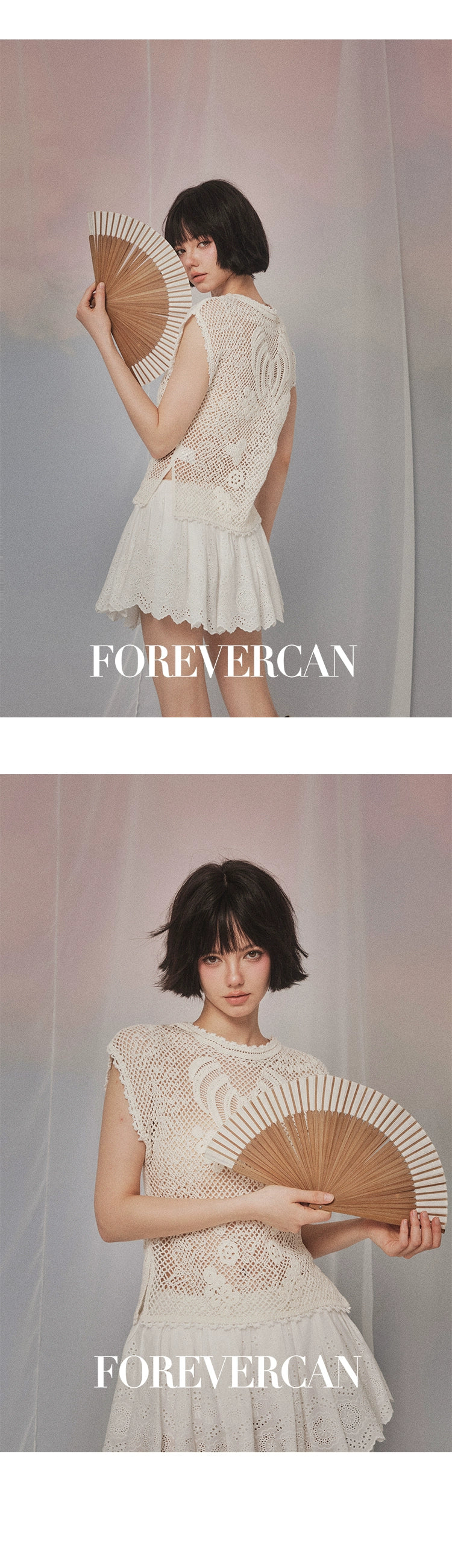 フォーエバーカンレディース2024年夏ニューザルツブルクデザイン気質ノースリーブニットベストトップス