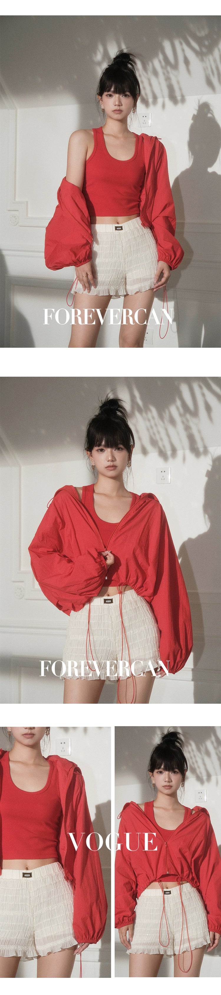 フォーエバーカンレディースサマー2024新しいミニマリストアウトドアカーゴジャケット日焼け止め長袖ジャケット