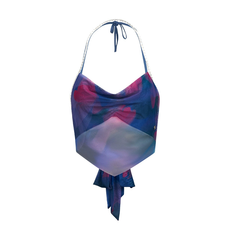 [同じ段落の江英栄] シアーラックPBザクロフラワーレースアップサマーキャミソールスカートセット