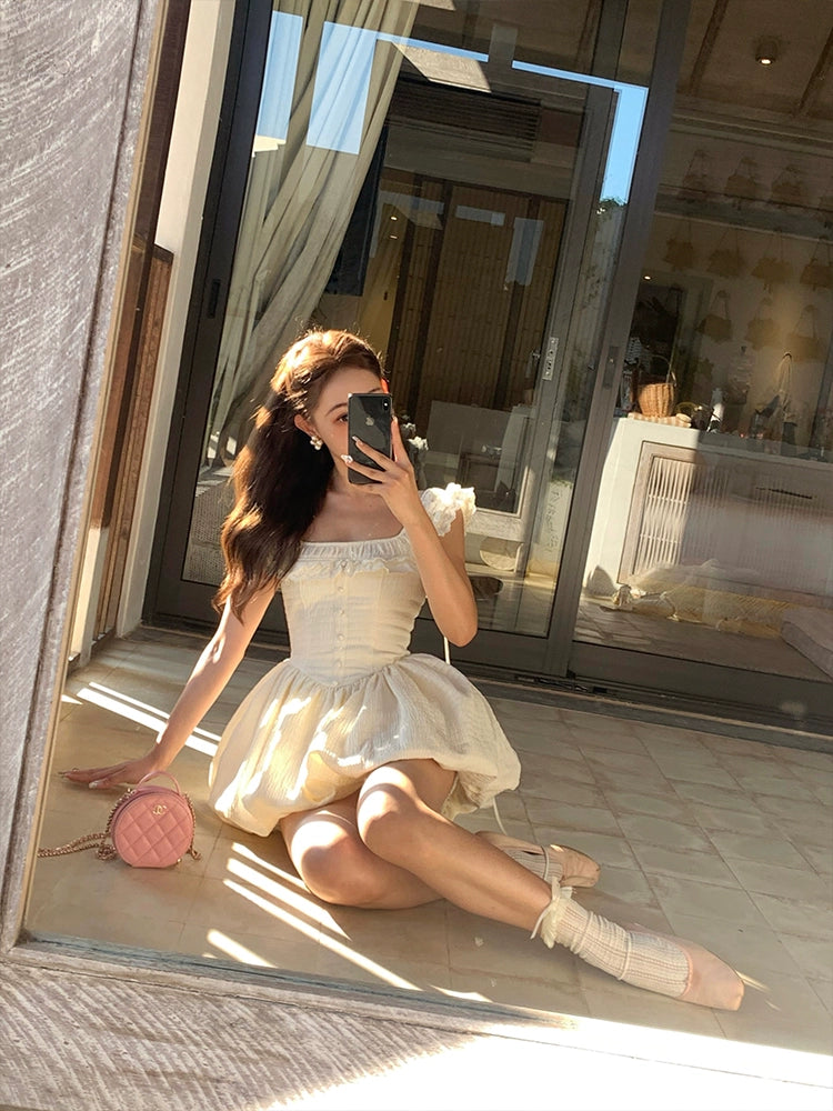 Xiaoliバブルミルクフー、フレンチプリンセスドレス、夏の小さな男、外国スタイル、年齢縮小、ウエストふくらんでいるスカート