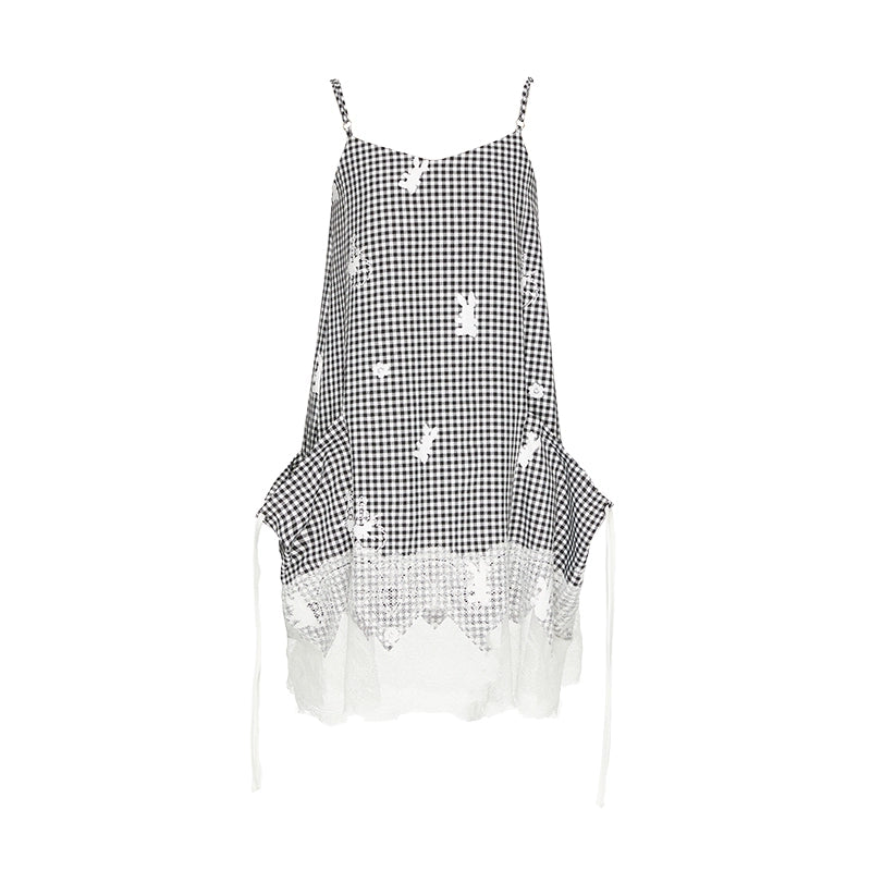 YOSHUYUKI「Punk Bunny」プリントチェックパンツ ルーズカジュアルパンツを解体