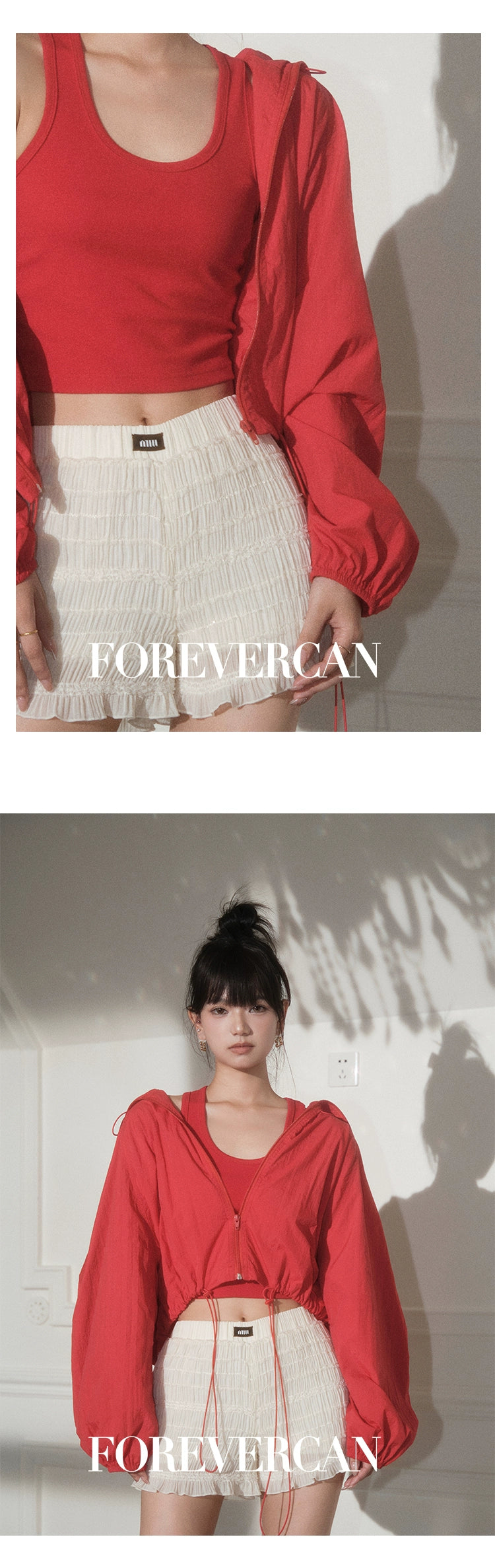 フォーエバーカンレディースサマー2024新しいミニマリストアウトドアカーゴジャケット日焼け止め長袖ジャケット