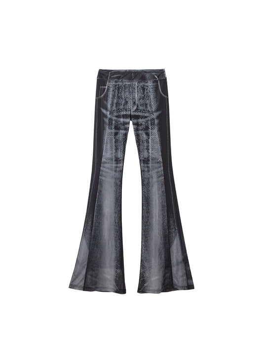 [スポット] OfAkiva「マルチマスタリー」デニムプリントアイスメッシュ通気性ストレッチファッションセット