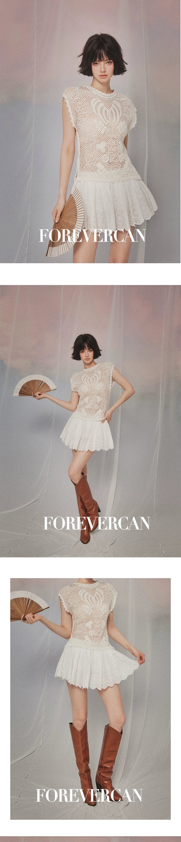 フォーエバーカンレディースサマー2024ニューフューマナーデザインセンス気質レディパフィースカートパンツ