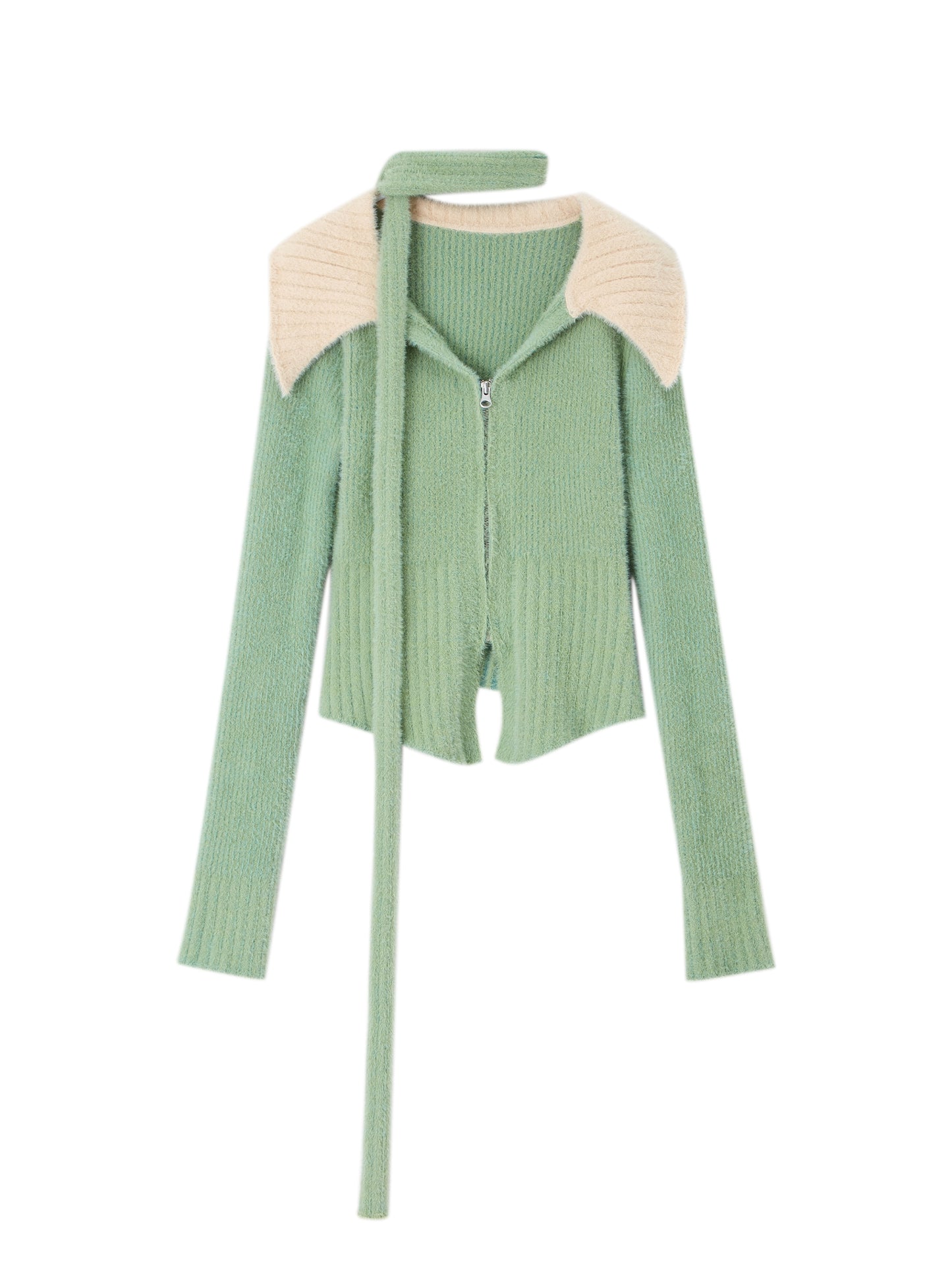 [スポット] OfAkiva「リードウルフ」コントラストピットストリップニットレディースウィンター長袖Vネック