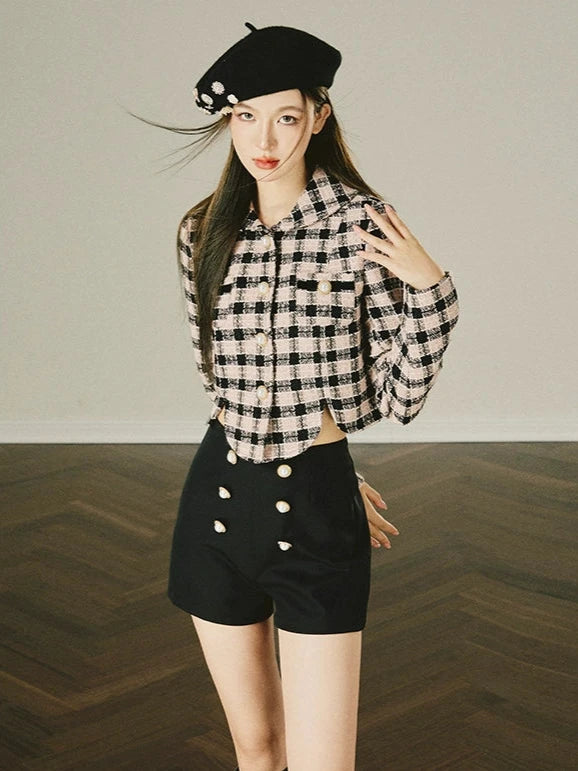 Tweed Small Fragrance Suit Wool Short Skirt