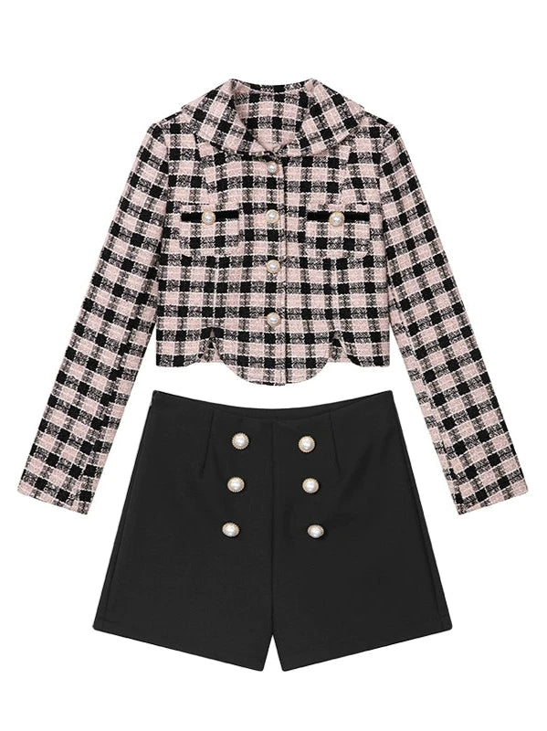 Tweed Small Fragrance Suit Wool Short Skirt