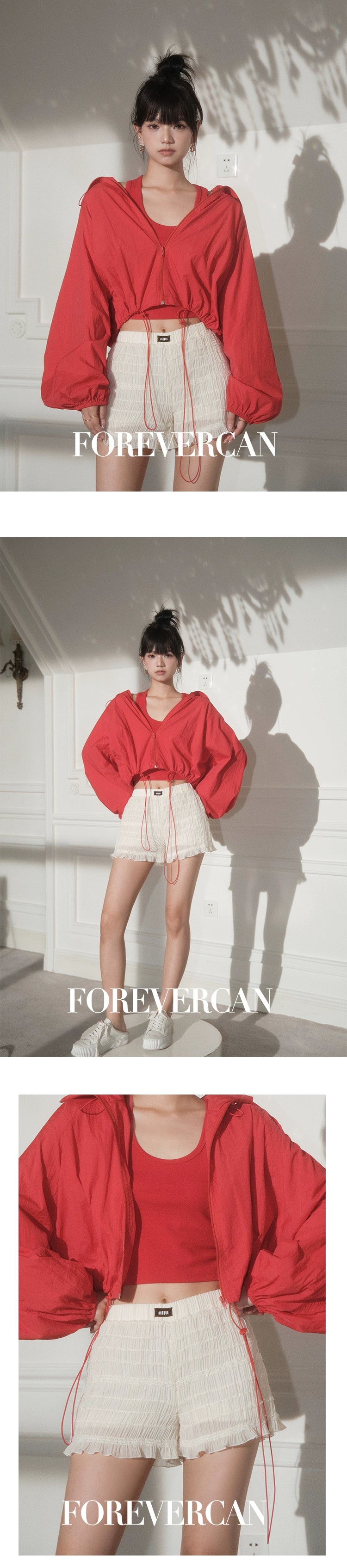 フォーエバーカンレディースサマー2024新しいミニマリストアウトドアカーゴジャケット日焼け止め長袖ジャケット