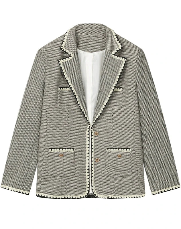 Shell Embroidered Tweed Winter Luxury Jacket