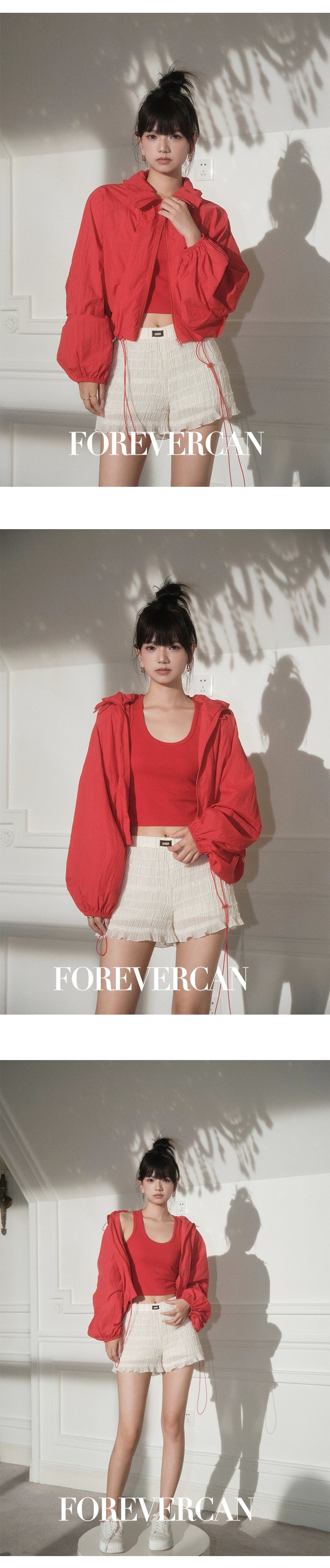 フォーエバーカンレディースサマー2024新しいミニマリストアウトドアカーゴジャケット日焼け止め長袖ジャケット