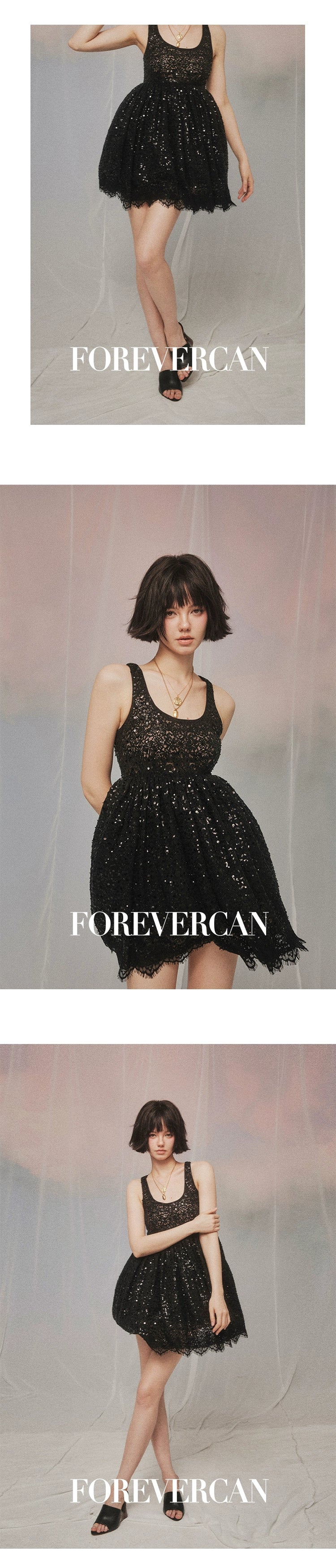 フォーエバーカン レディース 2024 新しいバチカンの大ヒット ショー、レース サスペンダー パフ ドレス付き