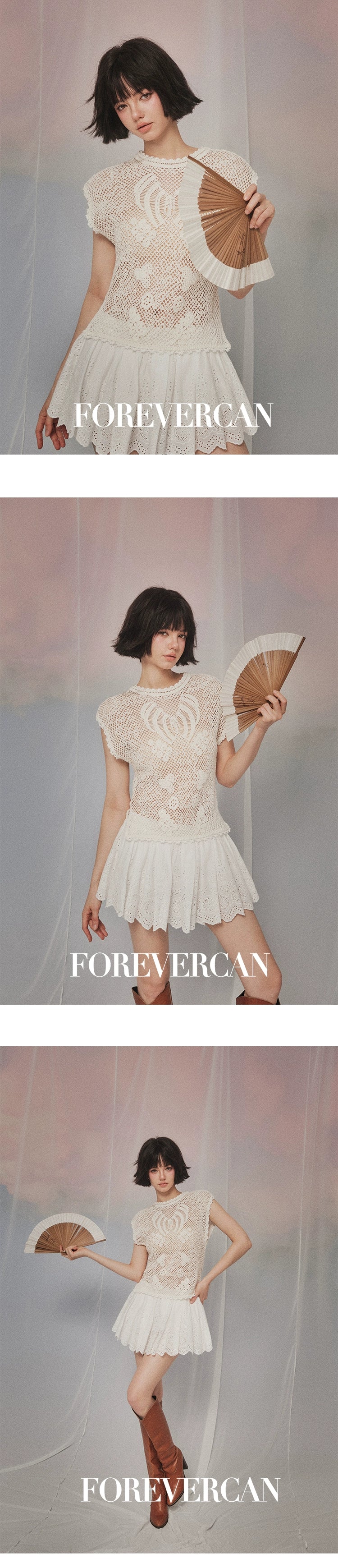 フォーエバーカンレディース2024年夏ニューザルツブルクデザイン気質ノースリーブニットベストトップス