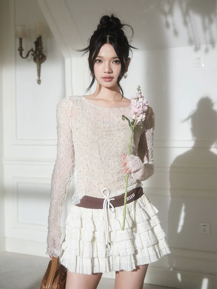 フォーエバーカンレディースサマー2024ニューレフトバンクバインプレミアムテンポラメント中空かぎ針編みレーストップ