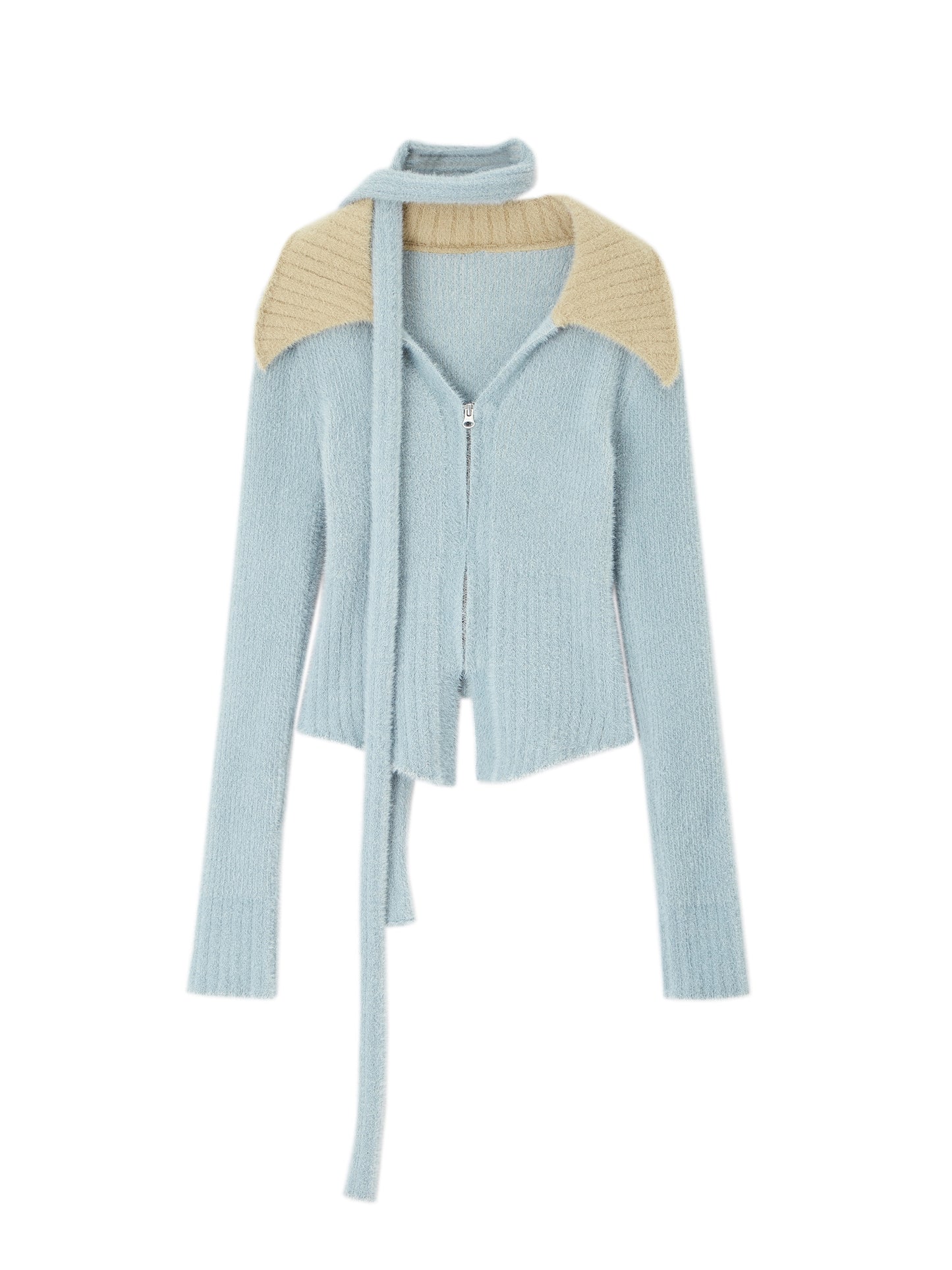 [スポット] OfAkiva「リードウルフ」コントラストピットストリップニットレディースウィンター長袖Vネック