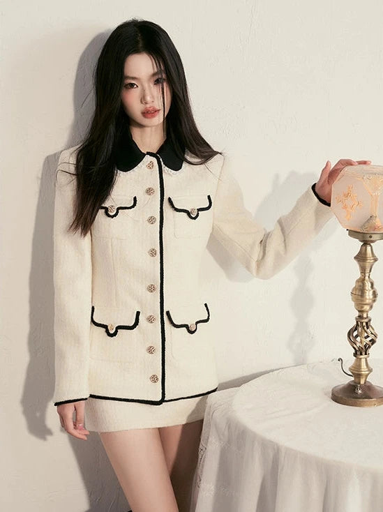 Small fragrance lace collar coat