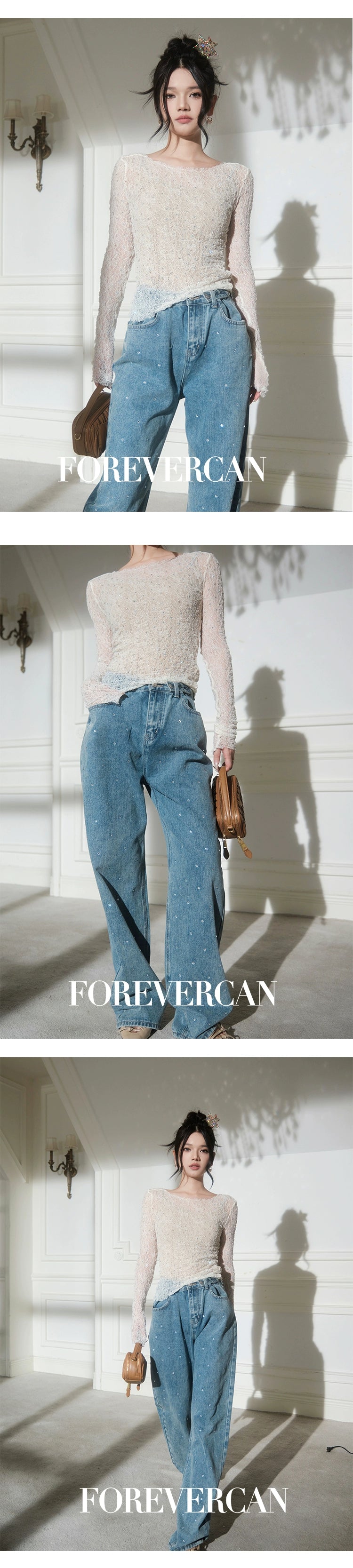 フォーエバーカンレディースサマー2024ニューレフトバンクバインプレミアムテンポラメント中空かぎ針編みレーストップ