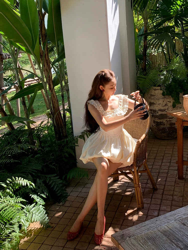 Xiaoliバブルミルクフー、フレンチプリンセスドレス、夏の小さな男、外国スタイル、年齢縮小、ウエストふくらんでいるスカート