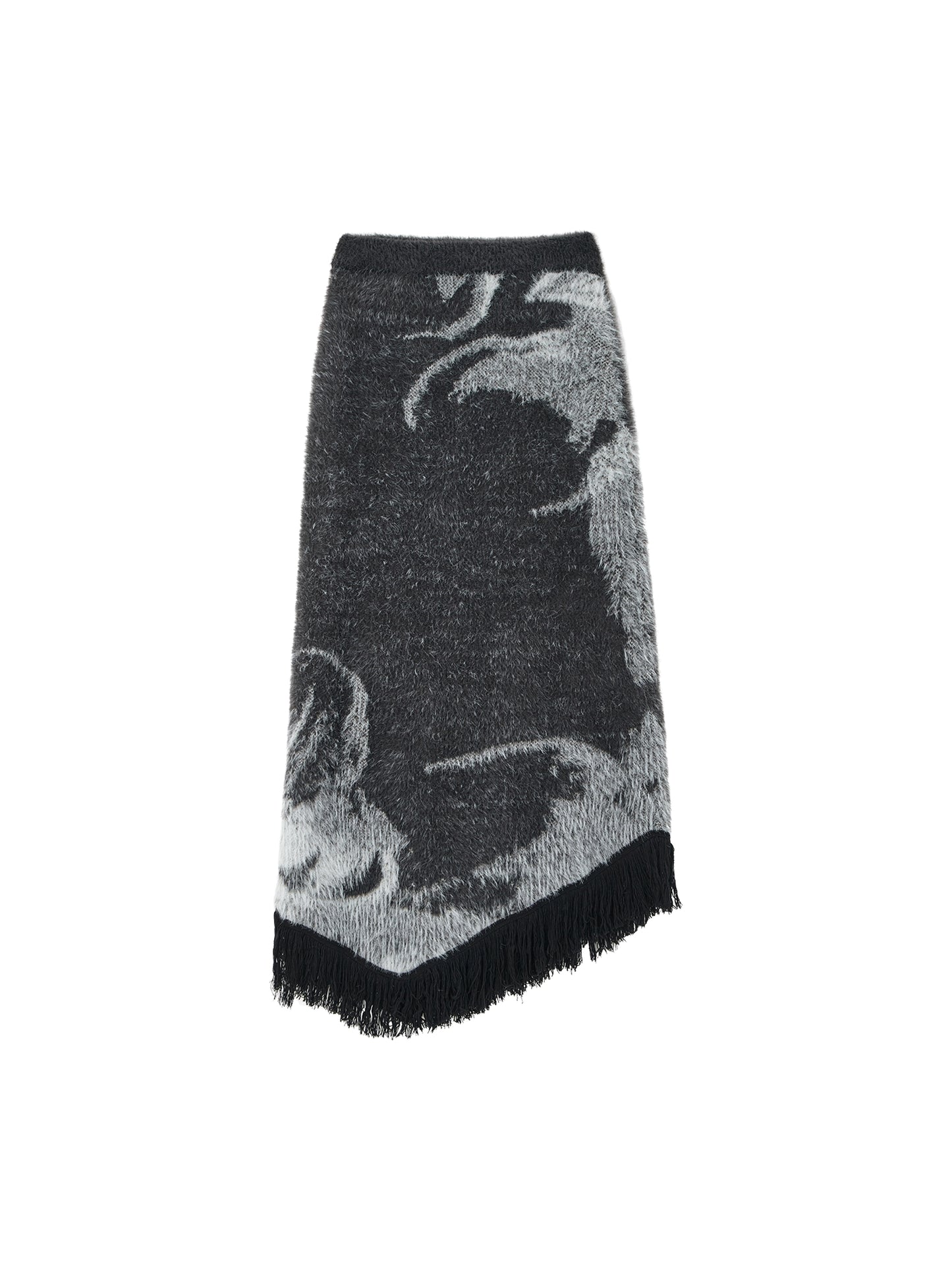 [スポット] OfAkiva「織りジャンル」フェイクミンクジャカードニットスーツレディースカーディガンスカート