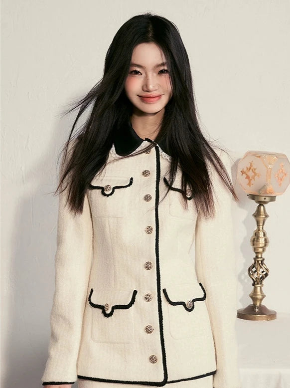 Small fragrance lace collar coat