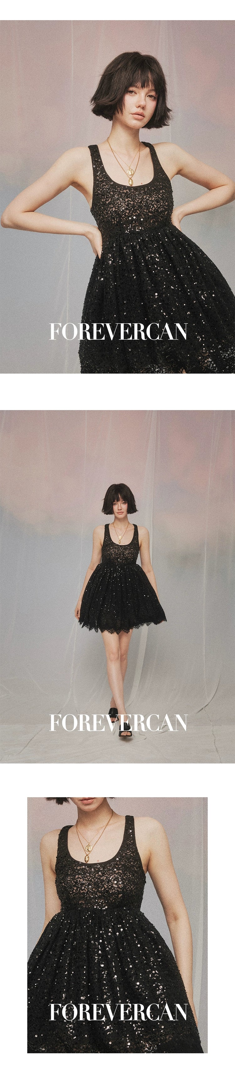 フォーエバーカン レディース 2024 新しいバチカンの大ヒット ショー、レース サスペンダー パフ ドレス付き