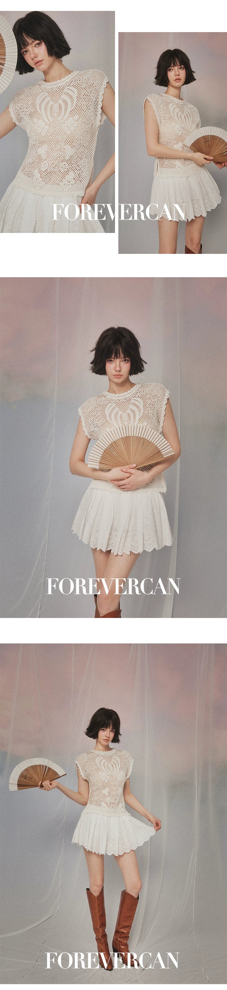 フォーエバーカンレディースサマー2024ニューフューマナーデザインセンス気質レディパフィースカートパンツ