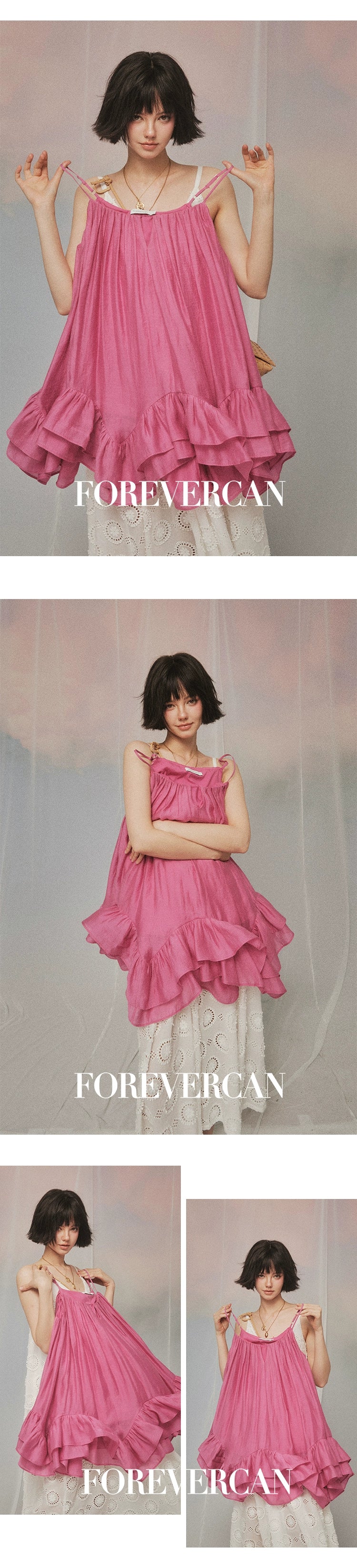 フォーエバーカン レディース 夏 2024 ニュー アフタヌーン アフタヌーン アフタヌーン シャナ フレンチ テンペラメント レディ スタイル スリップドレス