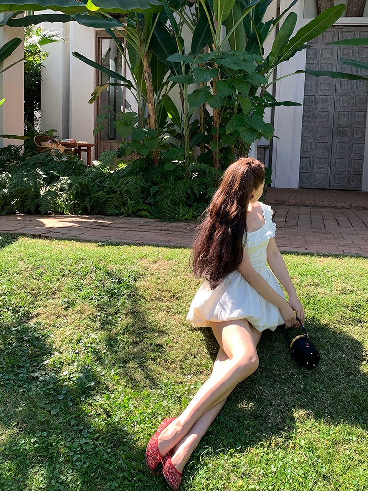 Xiaoliバブルミルクフー、フレンチプリンセスドレス、夏の小さな男、外国スタイル、年齢縮小、ウエストふくらんでいるスカート