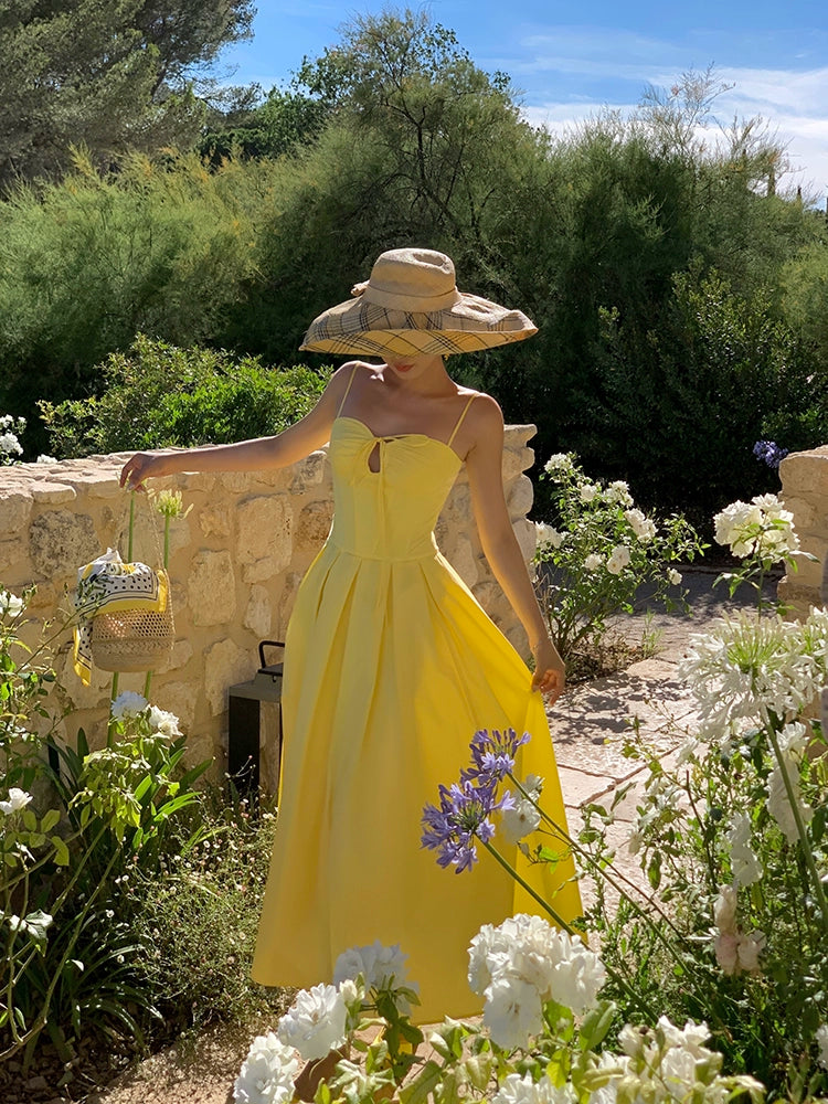 プリンセスリベル2.0サスペンダードレス女性の夏のお茶の休憩フランスの気質ウエスト締め細いAラインスカート