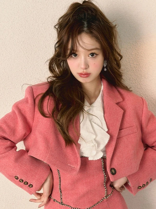 Original Design Grapefruit Pink Tweed Ladies Dresses