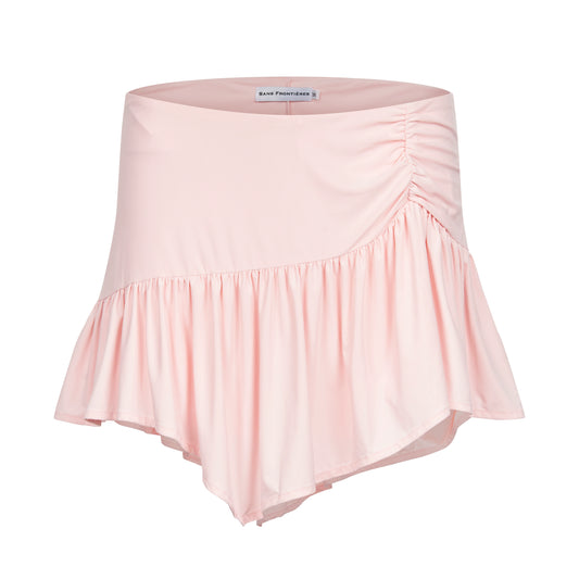 SansFrontieres「Barbie Pink Skirt」ピンクピンチプリーツアシンメトリースカート