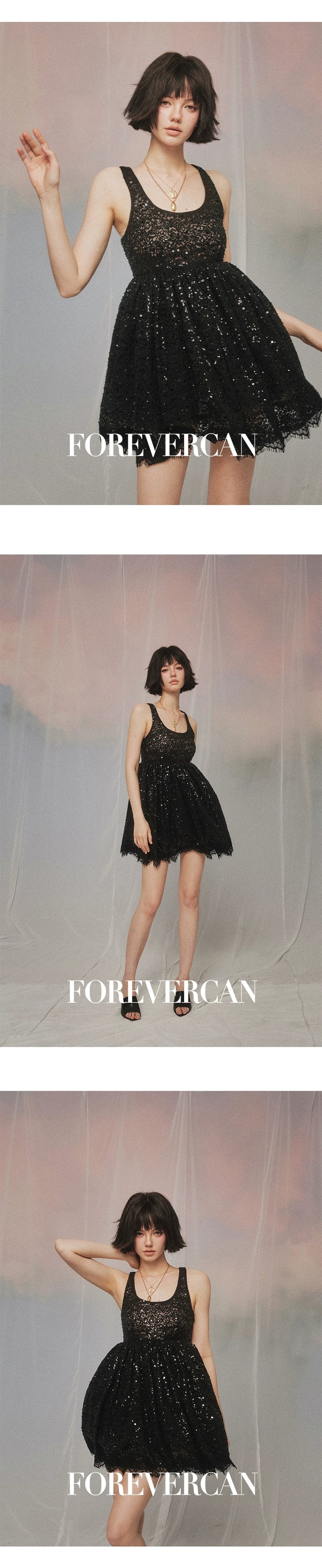 フォーエバーカン レディース 2024 新しいバチカンの大ヒット ショー、レース サスペンダー パフ ドレス付き