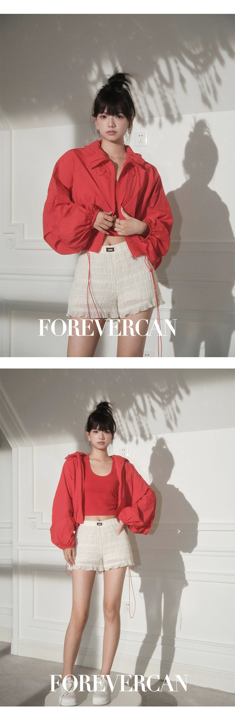 フォーエバーカンレディースサマー2024新しいミニマリストアウトドアカーゴジャケット日焼け止め長袖ジャケット