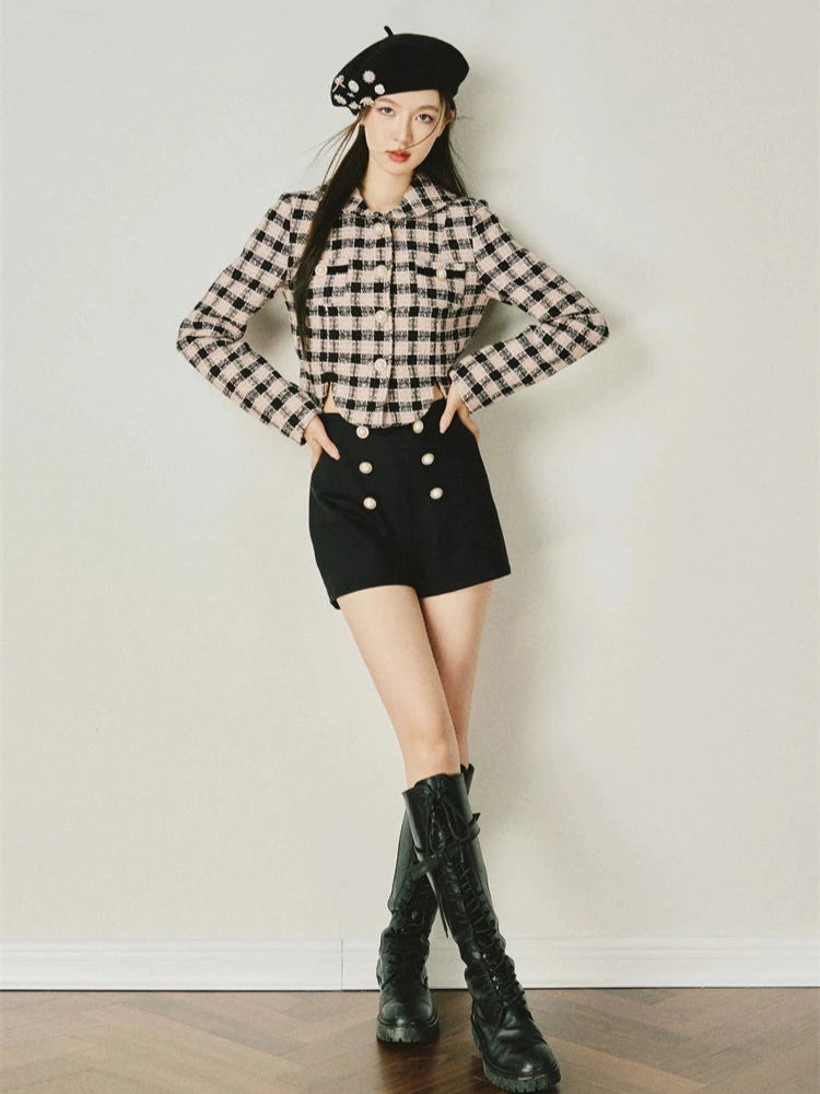 Tweed Small Fragrance Suit Wool Short Skirt