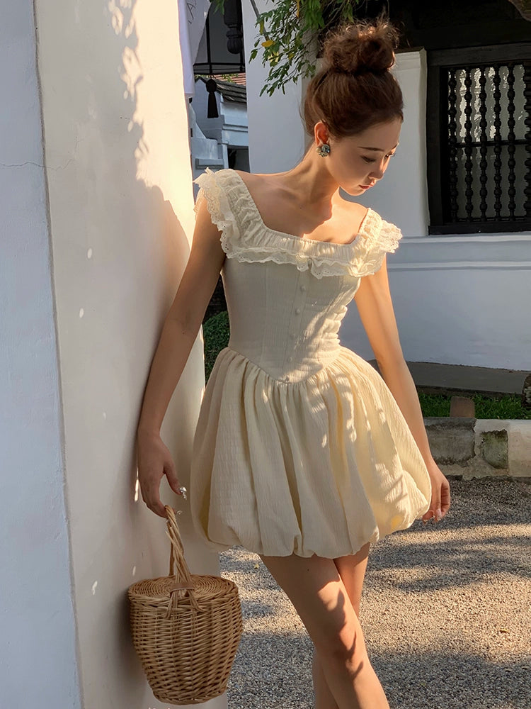 Xiaoliバブルミルクフー、フレンチプリンセスドレス、夏の小さな男、外国スタイル、年齢縮小、ウエストふくらんでいるスカート