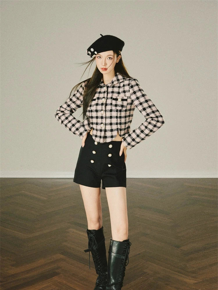 Tweed Small Fragrance Suit Wool Short Skirt