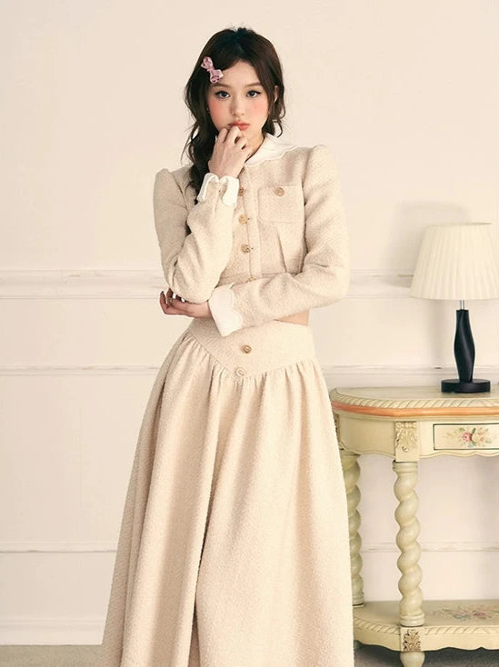 Small Fragrance Suit Gold Button Short Jacket