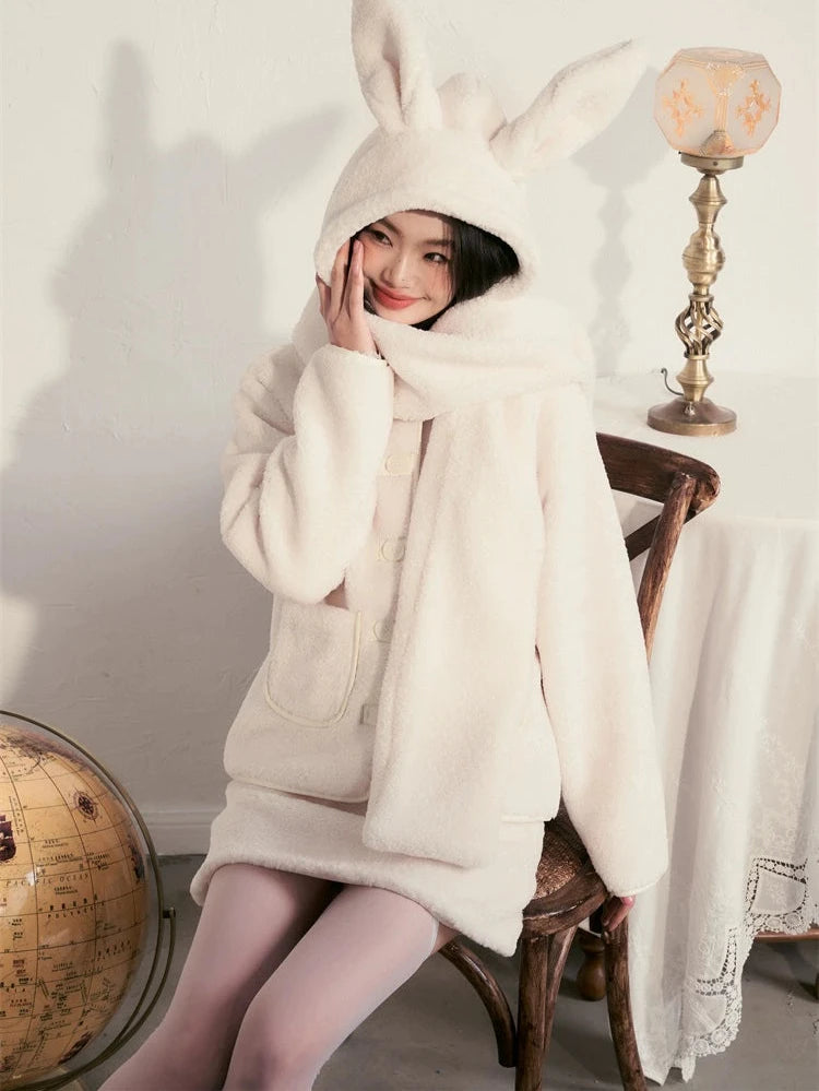 Skin Edge Fluffy Street Milk Skirt