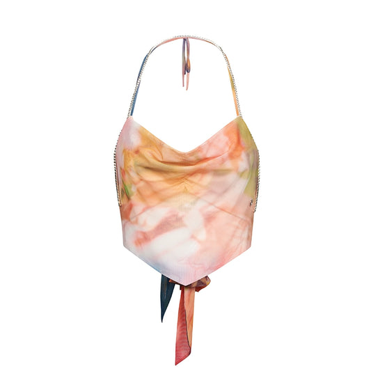 [同じ段落の江英栄] シアーラックPBザクロフラワーレースアップサマーキャミソールスカートセット