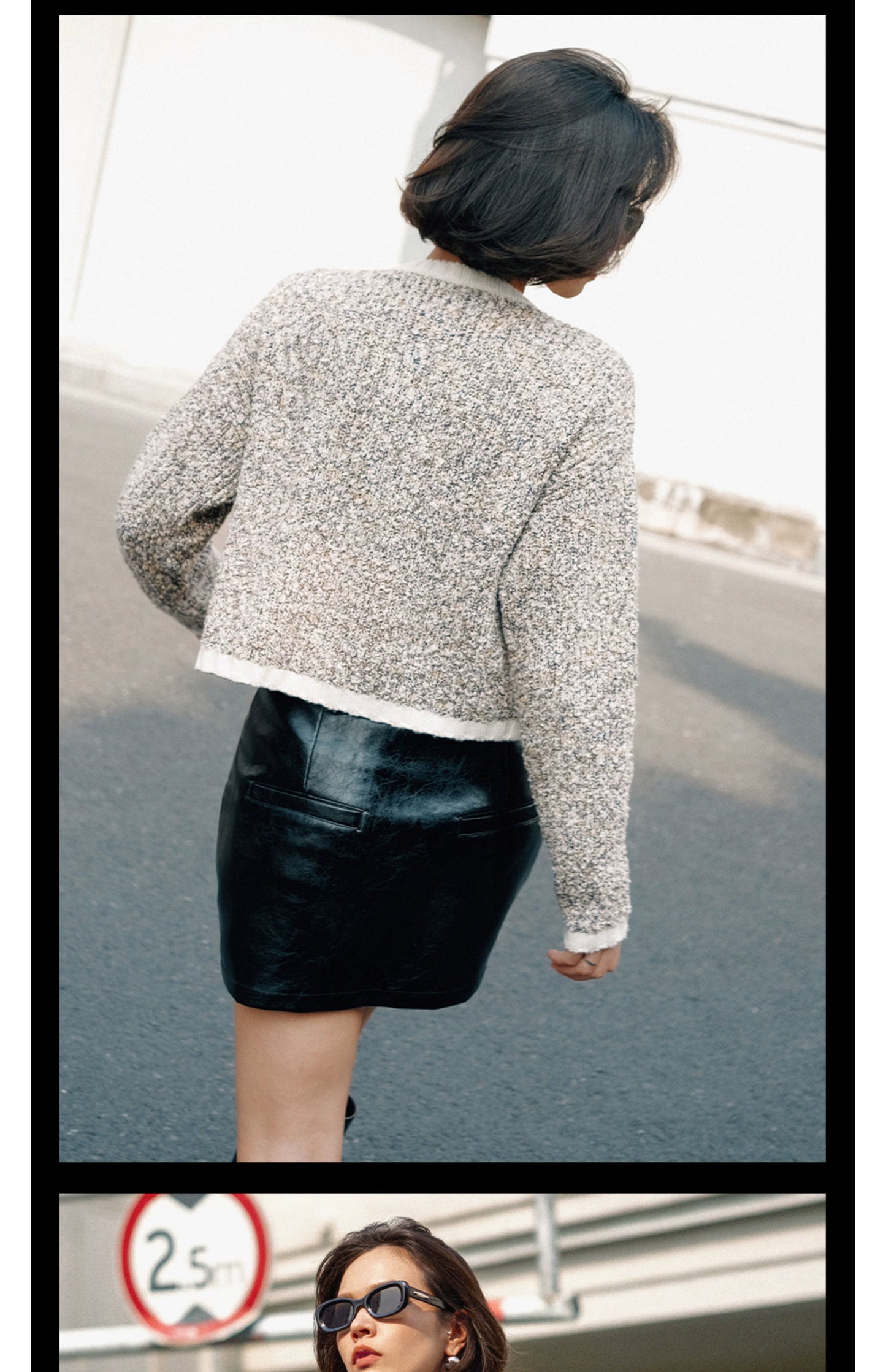 TR Sheホットパイ生地エッグタルトミックストップ、スモールフレグランスラウンドネック、秋冬ルーズインナーカーディガン