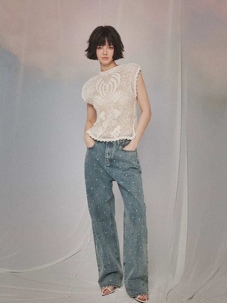 フォーエバーカンレディース2024年夏ニューザルツブルクデザイン気質ノースリーブニットベストトップス