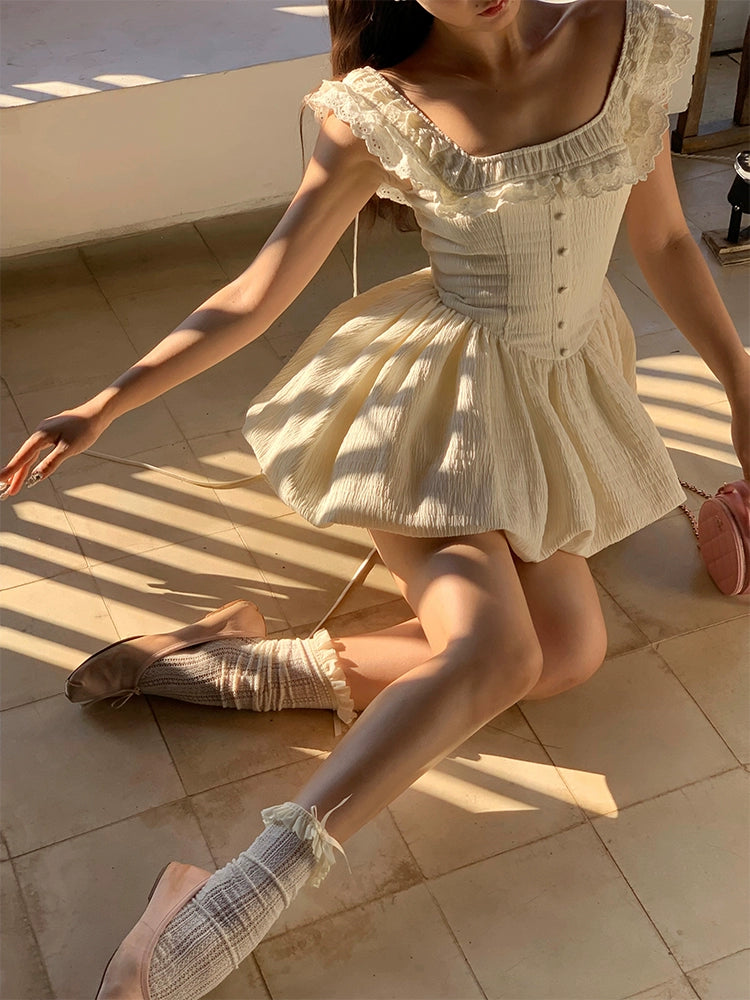 Xiaoliバブルミルクフー、フレンチプリンセスドレス、夏の小さな男、外国スタイル、年齢縮小、ウエストふくらんでいるスカート