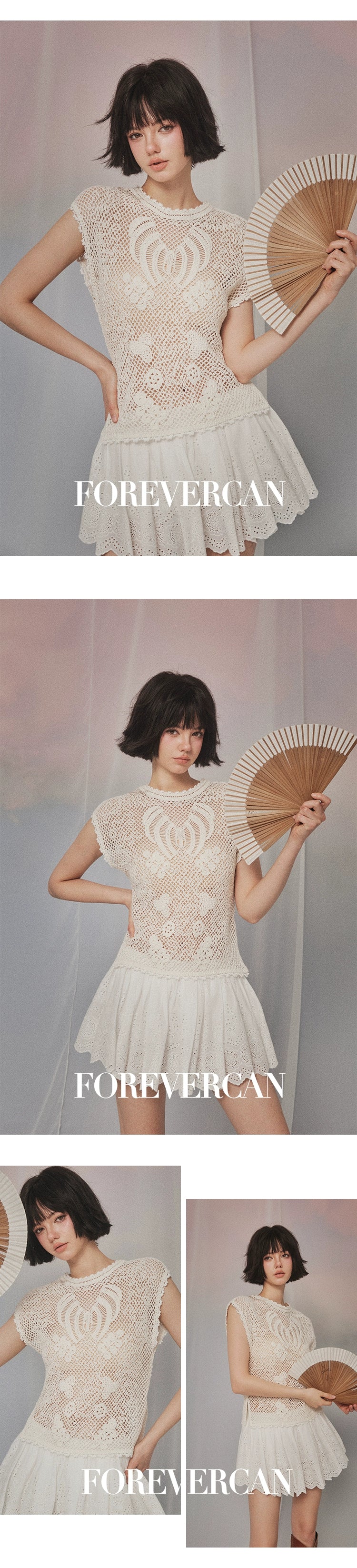 フォーエバーカンレディース2024年夏ニューザルツブルクデザイン気質ノースリーブニットベストトップス