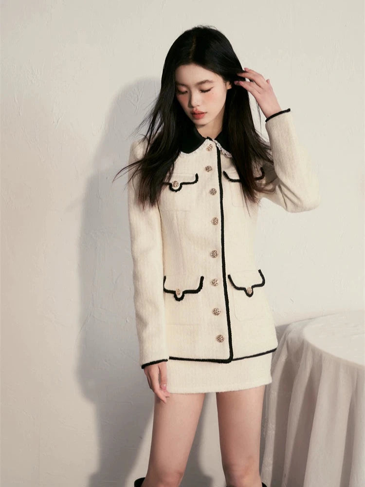 Small fragrance lace collar coat