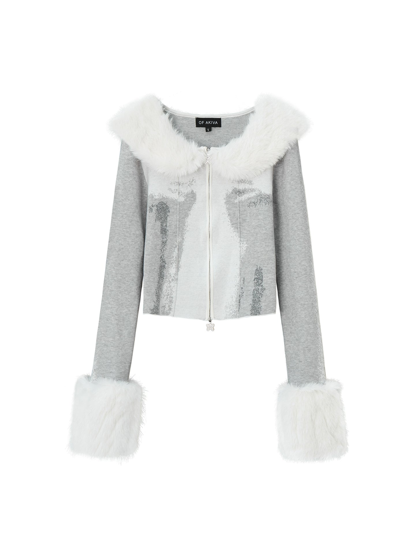 [スポット] OfAkivaは、人間のジャカードニットウェア女性の冬の毛皮の襟ボレロを「開発し、再形成」します